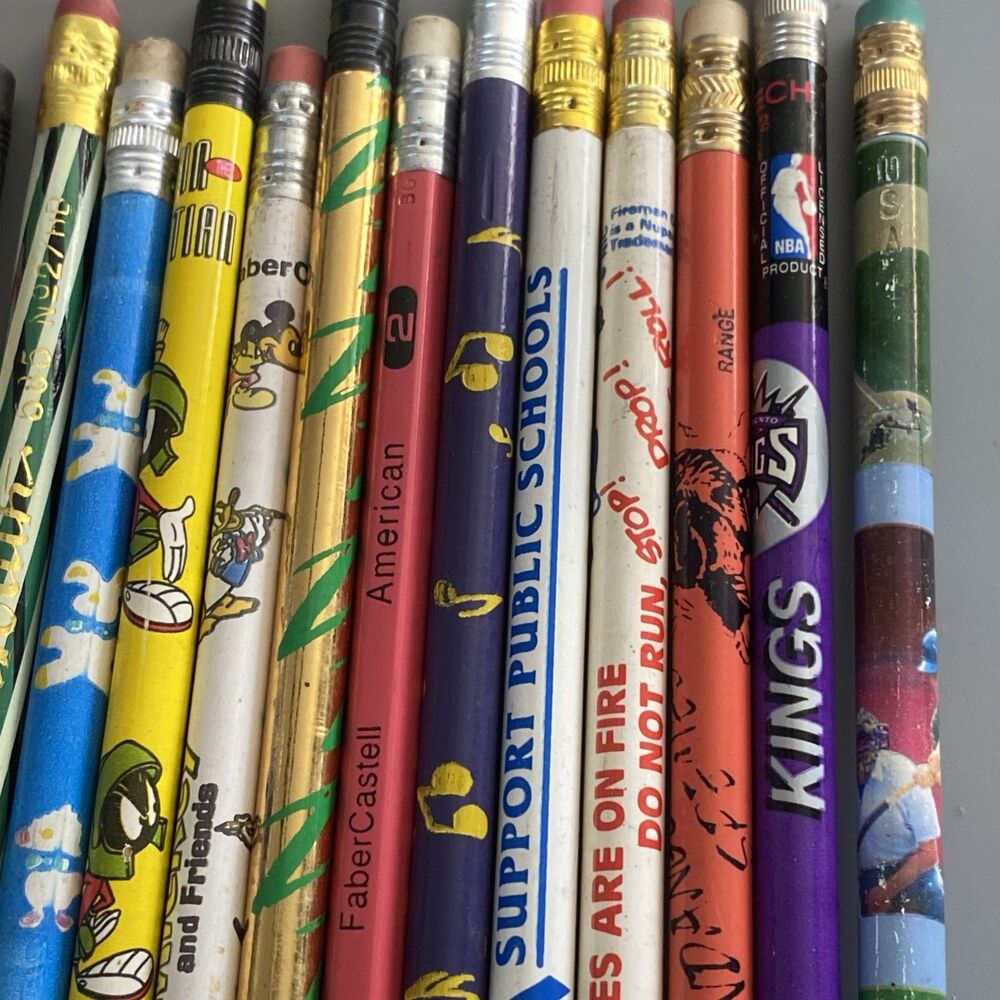 Lot Vintage Advertising Pencils Unsharpened NBA Kings Disney Public School Promo